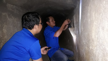 Bắt lại hệ thống điện chiếu sáng dưới hầm địa đạo Kỳ Anh